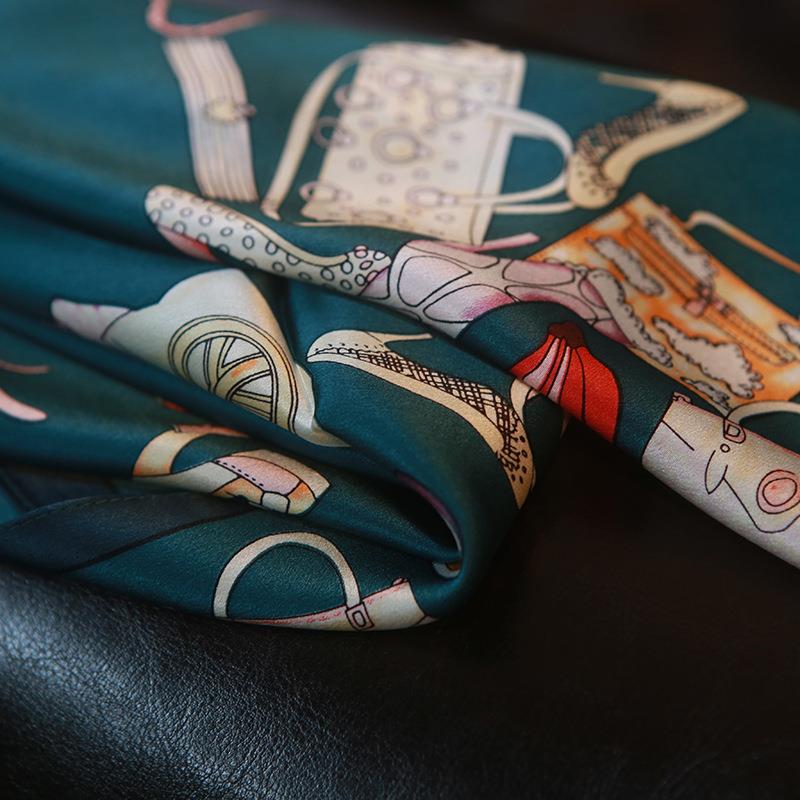 Lenço de seda 100% Mulberry feminino-2 Women's 100% Mulberry Silk Scarf-2