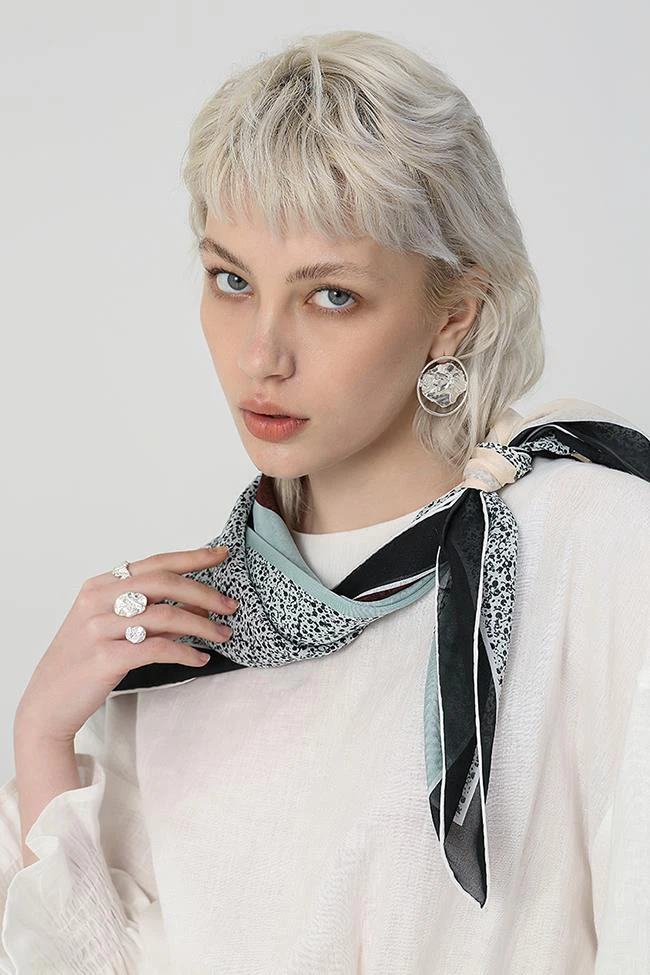 Leopard Silk Sheer Scarves