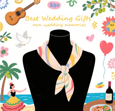 Lenço de seda personalizado para acessórios de casamento